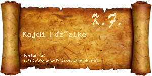 Kajdi Füzike névjegykártya